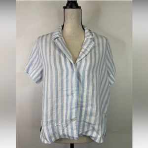Everlane linen striped shirt, size 6
